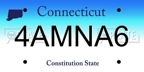 4AMNA6 Connecticut License Plate