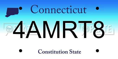 4AMRT8 Connecticut License Plate