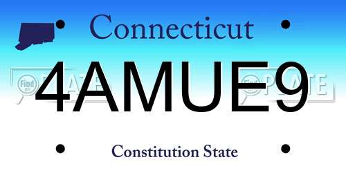 4AMUE9 Connecticut License Plate
