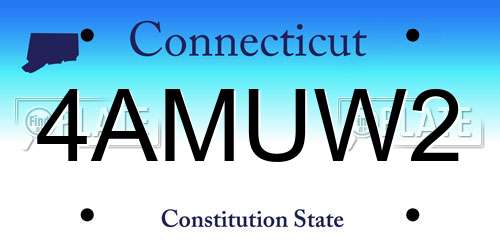 4AMUW2 Connecticut License Plate