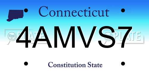 4AMVS7 Connecticut License Plate