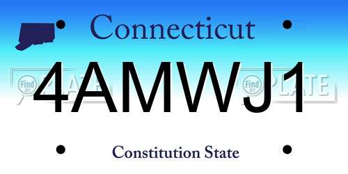 4AMWJ1 Connecticut License Plate