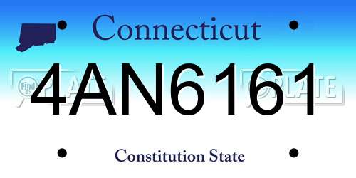 4AN6161 Connecticut License Plate