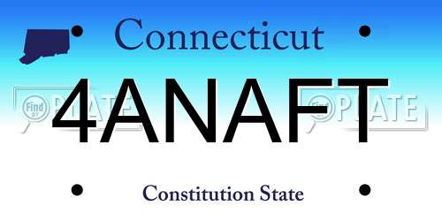 4ANAFT Connecticut License Plate
