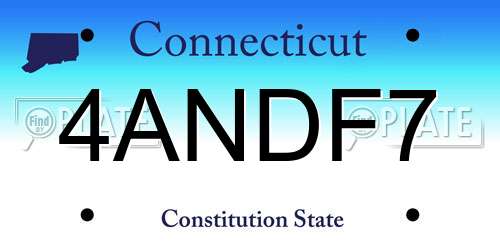 4ANDF7 Connecticut License Plate