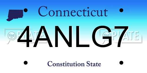 4ANLG7 Connecticut License Plate