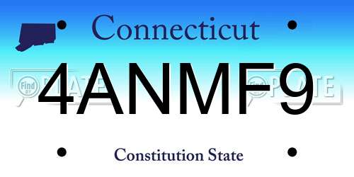 4ANMF9 Connecticut License Plate