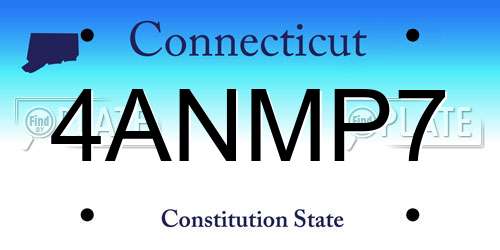 4ANMP7 Connecticut License Plate