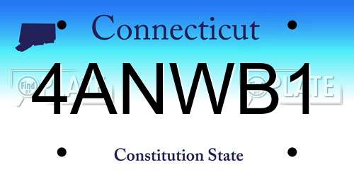 4ANWB1 Connecticut License Plate
