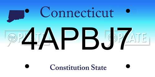 4APBJ7 Connecticut License Plate