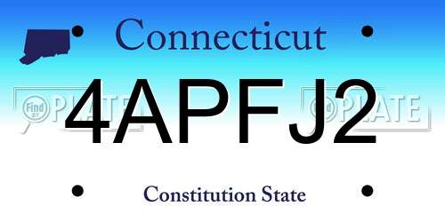 4APFJ2 Connecticut License Plate