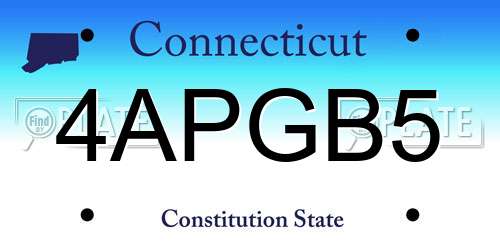 4APGB5 Connecticut License Plate