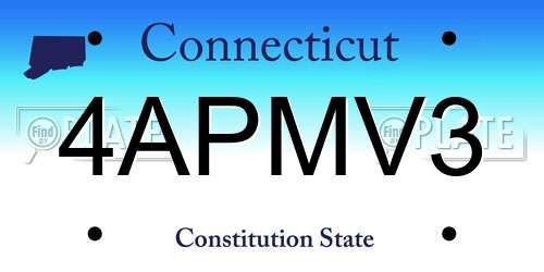 4APMV3 Connecticut License Plate