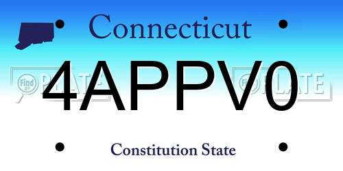 4APPV0 Connecticut License Plate