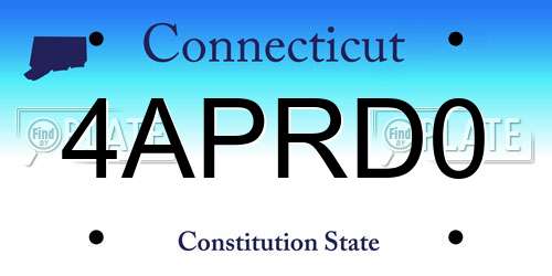 4APRD0 Connecticut License Plate