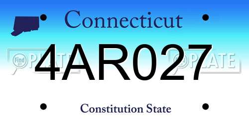 4AR027 Connecticut License Plate