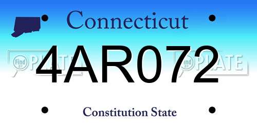 4AR072 Connecticut License Plate