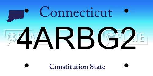 4ARBG2 Connecticut License Plate