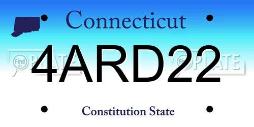 4ARD22 Connecticut License Plate