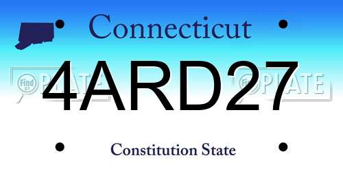 4ARD27 Connecticut License Plate