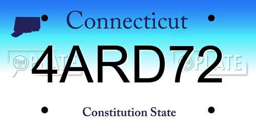 4ARD72 Connecticut License Plate