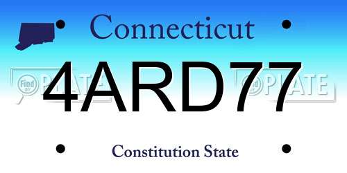 4ARD77 Connecticut License Plate