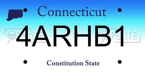 4ARHB1 Connecticut License Plate