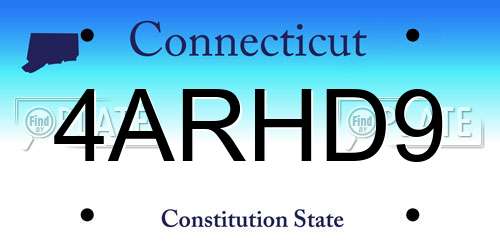 4ARHD9 Connecticut License Plate