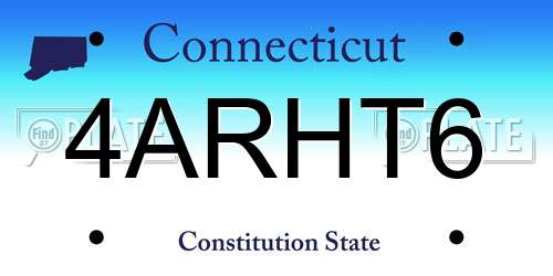 4ARHT6 Connecticut License Plate