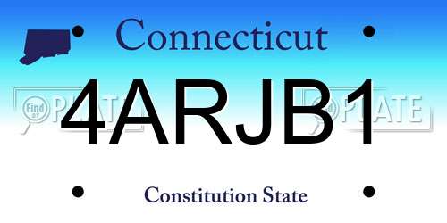 4ARJB1 Connecticut License Plate