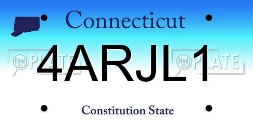 4ARJL1 Connecticut License Plate