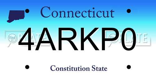 4ARKP0 Connecticut License Plate