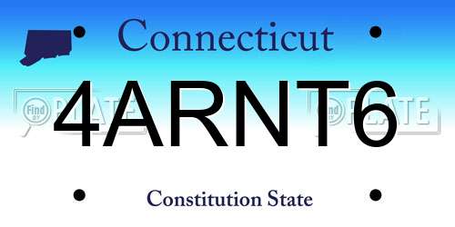 4ARNT6 Connecticut License Plate