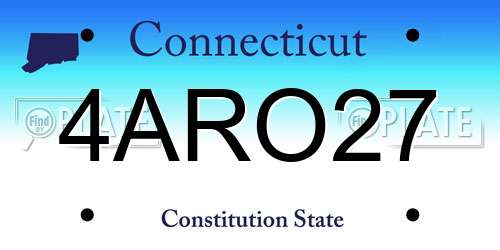 4ARO27 Connecticut License Plate