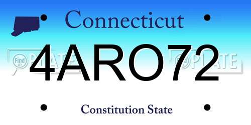 4ARO72 Connecticut License Plate