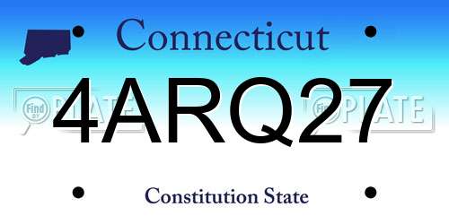 4ARQ27 Connecticut License Plate