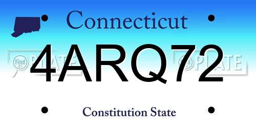 4ARQ72 Connecticut License Plate