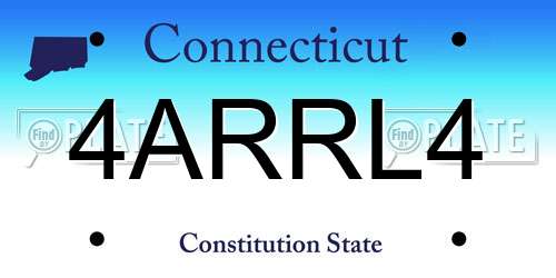 4ARRL4 Connecticut License Plate