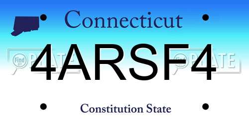 4ARSF4 Connecticut License Plate