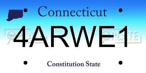 4ARWE1 Connecticut License Plate
