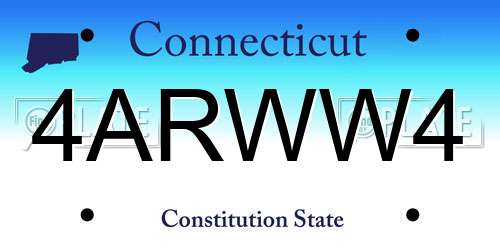 4ARWW4 Connecticut License Plate