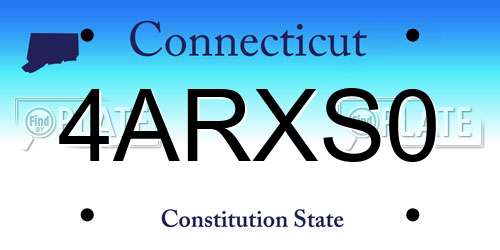4ARXS0 Connecticut License Plate
