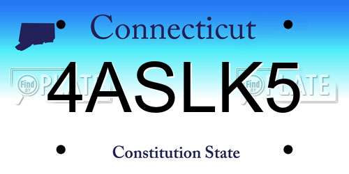4ASLK5 Connecticut License Plate