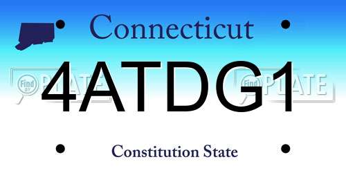 4ATDG1 Connecticut License Plate