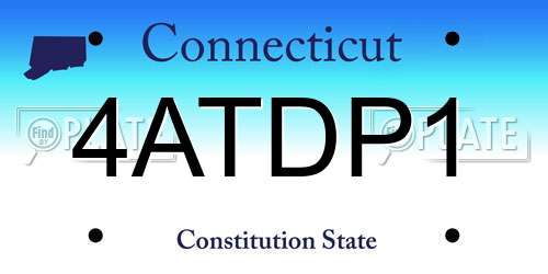 4ATDP1 Connecticut License Plate