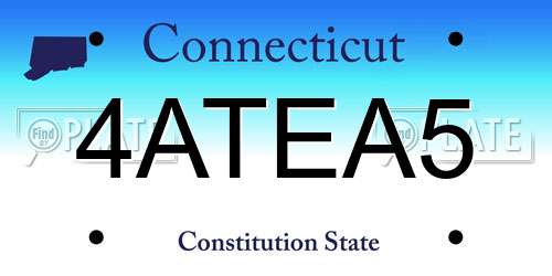 4ATEA5 Connecticut License Plate