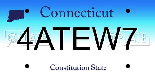 4ATEW7 Connecticut License Plate