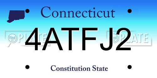 4ATFJ2 Connecticut License Plate