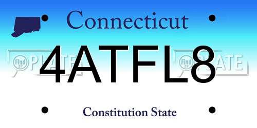 4ATFL8 Connecticut License Plate