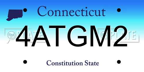 4ATGM2 Connecticut License Plate